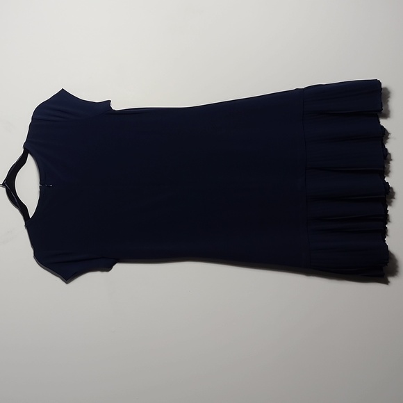 MICHAEL KORS Pleated Hem Shift Dress In Navy Blue Size Small - Picture 7 of 13
